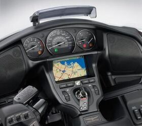 2012 honda gold wing unveiled motorcycle com, The GW s comprehensive navigation system gets a brighter color screen and now provides the ability to share favorite rides and routes online