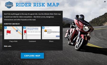 allstate introduces rider risk map, The Allstate Rider Risk Map is available now on Facebook