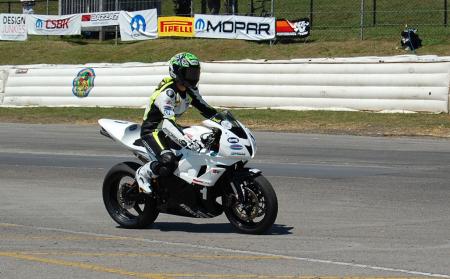 motorcycle beginner year 2 up close with canadian superbike racing, Honda CBR600RR rider Jodie Christie swept both races at CTMP to give him six wins on the year and the 2012 Canadian Pro Sportsbike Championship