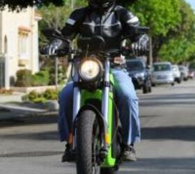 2010 brammo enertia review motorcycle com, The Enertia s riding position is pretty easy to live with and on quick glance the bike looks like just another motorcycle to other riders on the road