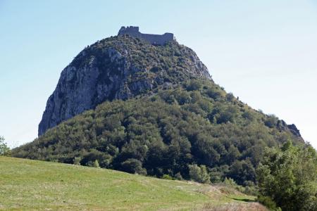 touring the south of france on a bmw r1200gs, Montsegur a fortress where Cathars took refuge in the Middle Ages