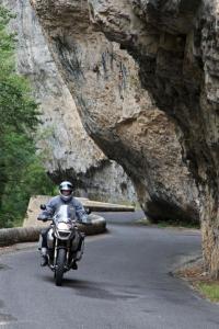 touring the south of france on a bmw r1200gs, In the Gorges the road is carved in rock