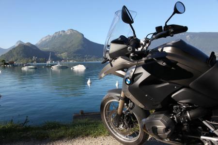 touring the south of france on a bmw r1200gs, Lake Annecy near the border with Switzerland Another 400 miles and the GS would be back home in Munich