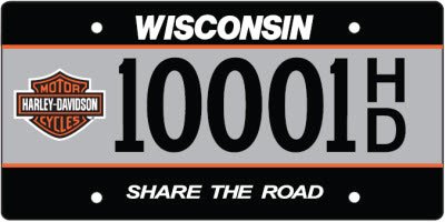 wisconsin offers h d license plates, The Wisconsin DOT is issuing Harley Davidson branded license plates to raise funds for safety programs