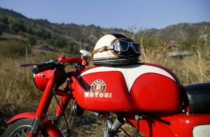cafe racers in chile, The 1966 Motobi 175 used by the author on the tour