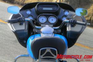 2011 kawasaki vulcan 1700 vaquero vs 2011 harley davidson road glide custom , The Glide s cockpit offers lots of info and a cleaner design but the gauges are smaller and harder to read at a glance compared to the Vaquero s instruments