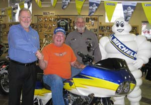 michelin announces sweepstakes winner, Even the Michelin Man was on hand to deliver Gerry Green his prize