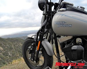 2008 harley davidson flstsb cross bones review motorcycle com, The dark horizon is befitting of the dark image Harley has chosen for its newly themed bikes called Dark Customs