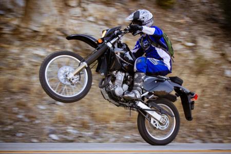 2012 suzuki dr z400s review motorcycle com, Lacking any competition from the other Japanese OEMs the 50 50 dirt to street Suzuki DR Z400S rules the mid displacement dual sport category