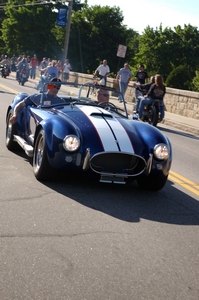 laconia 2007 come for the maple syrup stay for the bikers, Close enough to a motorcycle a 427 Cobra made an appearance