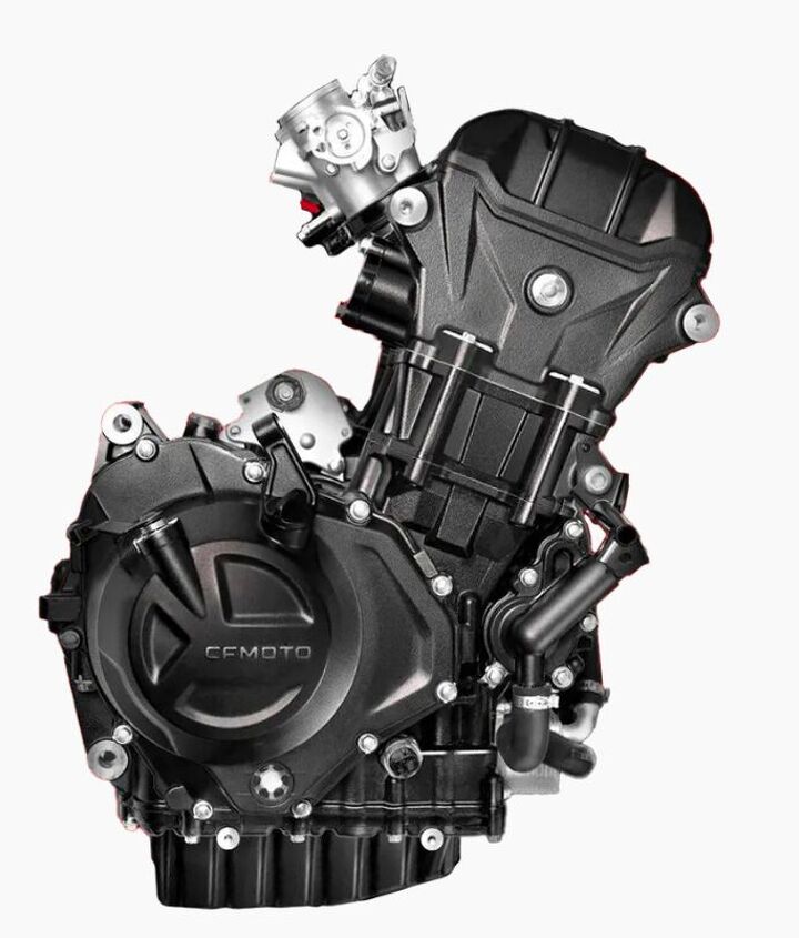 2023 cfmoto 450ss announced for us market, The CFMOTO 450SS engine sports a compact modern design and a claimed 50 hp