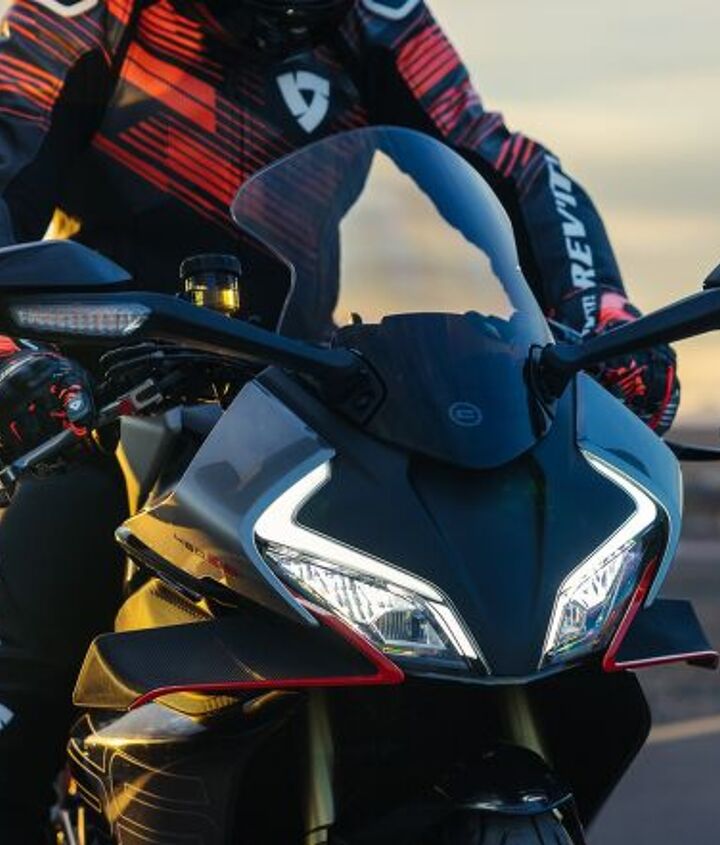 2023 cfmoto 450ss announced for us market, LED lighting all around and functional wings A reasonable 31 in seat height should combine with the claimed 370 lb curb weight to make this a confidence inspiring mount