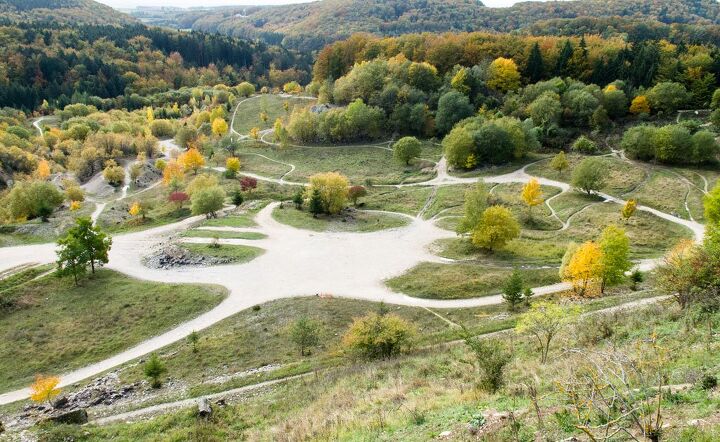 bmw off road training at hechlingen enduro park, A view from the ridge of just one of the bowls that comprise the Enduro Park