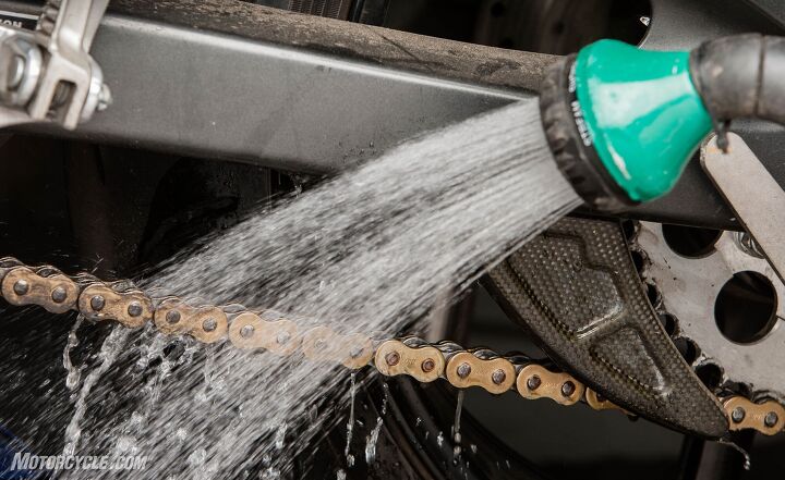 how to clean your chain, If your chain cleaner requires rinsing use a low pressure stream of water to flush away the residue