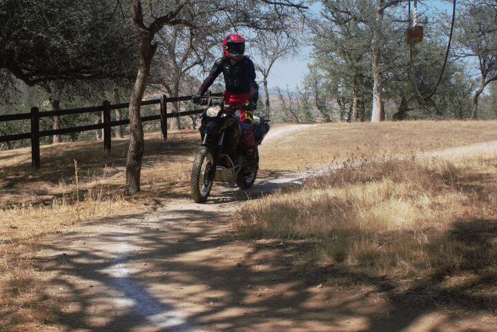 bmw off road academy and rawhyde adventures rider training review, Michelle got some seat time aboard a BMW G650GS and found it much easier to manage than the Husky TE she brought to the school