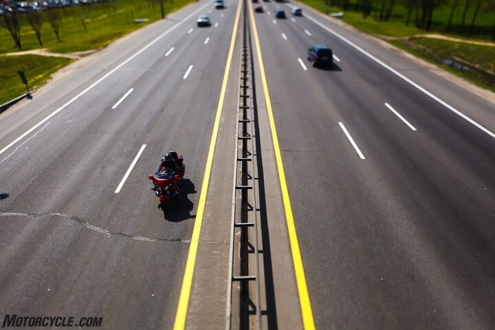 how to ride a motorcycle on the highway safely, Fast riders might prefer the left lane where there s less merging and traffic but remember the left lane is the passing lane Check your mirrors frequently and always be ready to merge right to let faster traffic by