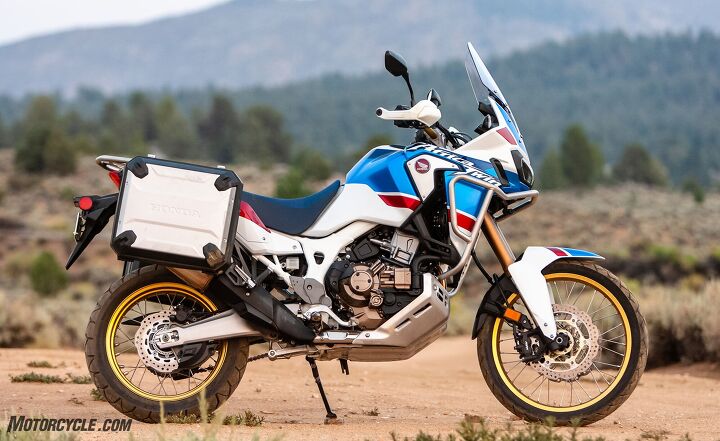 2018 big bore adventure touring shootout part 1 street, Straight off the showroom floor the 2018 Honda Africa Twin Adventure Sports comes impressively well equipped to tackle your next adventure ride