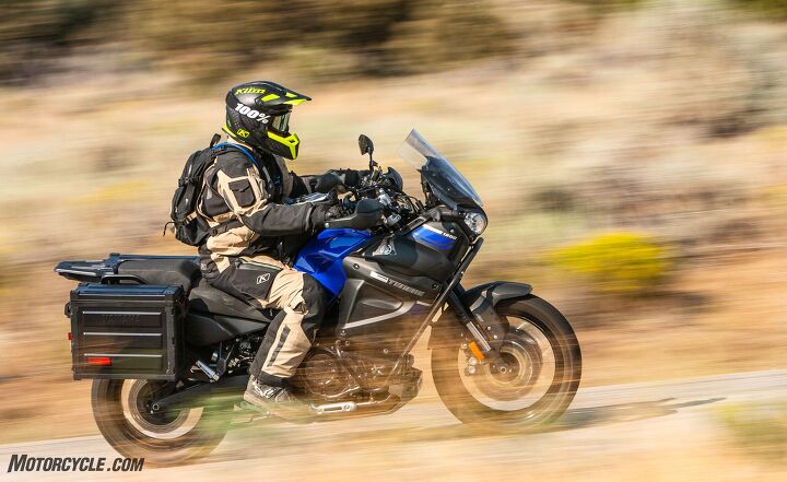 2018 big bore adventure touring shootout part 1 street, The engine s power was adequate but the T n r got left behind in contests of speed For sporty riding the wide bar helps to compensate for the 19 inch front wheel Canyon carving with a full load was surprisingly fun