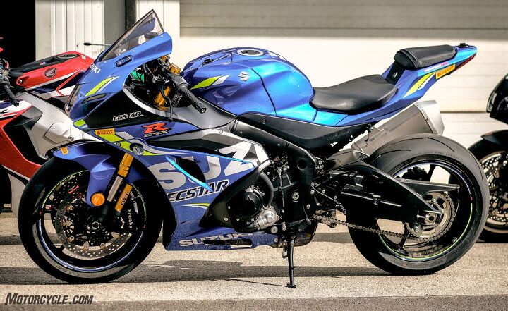 seven liter bikes that left me weak in the knee pucks a sicilian love affair, The sound of the 2019 GSX R1000 engine is very deep and sultry like an American muscle car at idle