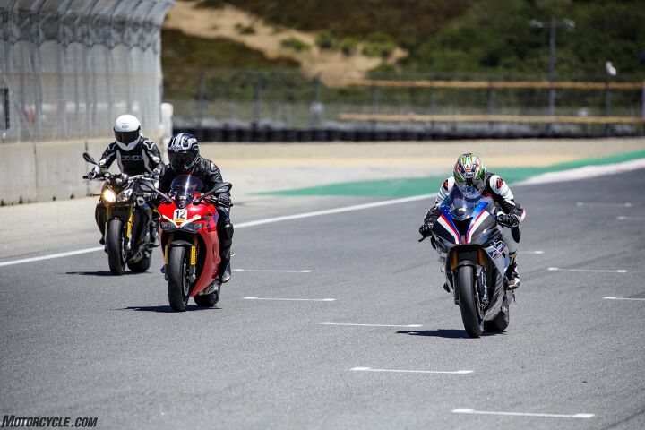 writer s choice mo s wsbk sport touring showdown, Here me on the Ducati and Ryan B on the BMW are about to blow past Nate Kern on a BMW HP4