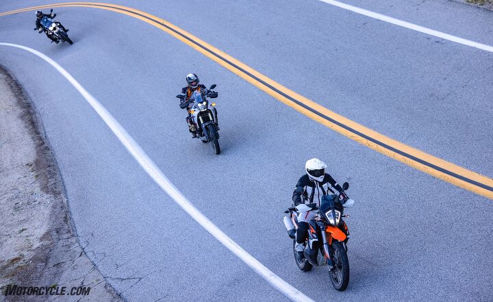 2021 middleweight adventure motorcycle shootout, Even on the street the KTM is the performance leader