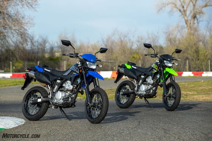 2021 kawasaki klx300sm review first ride motorcycle com, Color choices are Oriental blue or Lime green