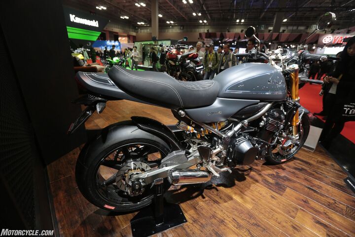 first look 2018 kawasaki z900rs motorcycle com, Kawasaki had a few custom Z900RS on display at the Tokyo Motor Show including this carbon clad special