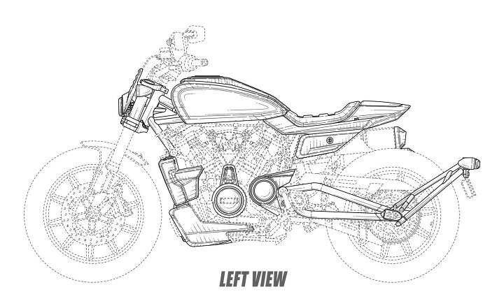 harley davidson files cafe racer and flat tracker designs with revolution max engine