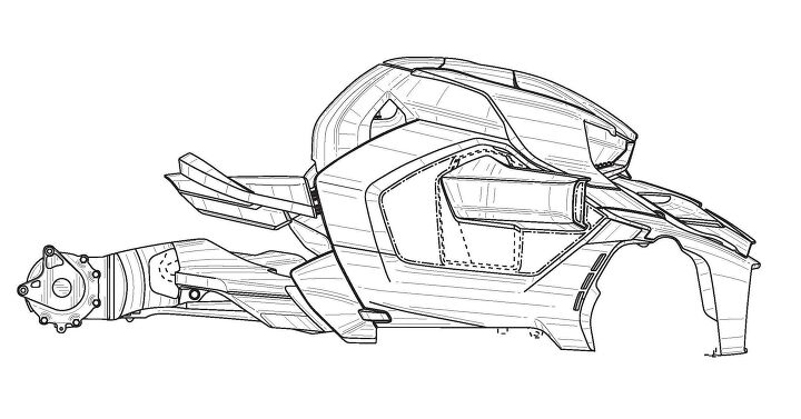 new can am spyder design revealed in patent filings motorcycle com, It s difficult to judge the design s proportions from these illustrations but judging by the rise in the tank and the level of the swingarm the seat height looks to be much lower than the Spyder F3 s already low 26 6 inches
