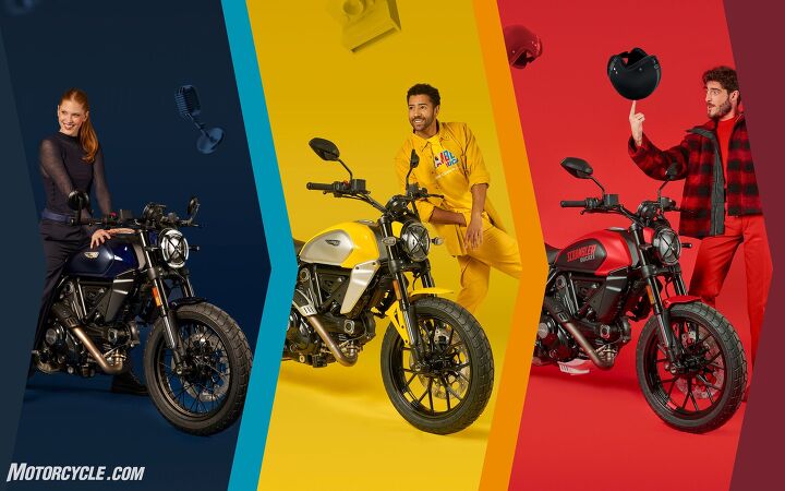 2023 ducati scrambler icon review first ride, Pictured left to right are the Scrambler Nightshift 12 195 Icon 10 995 and Full Throttle 12 195 variants