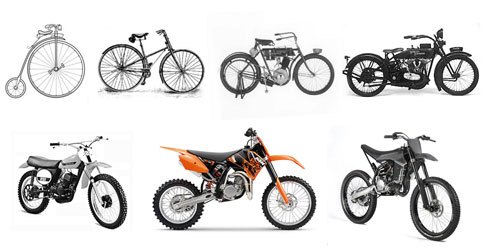 off road motorcycle and free ride bicycle compared