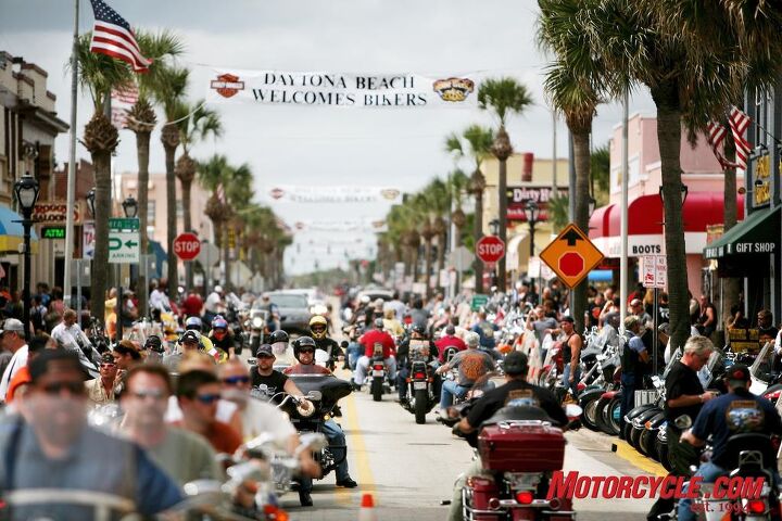Photo by Holly Marcus Daytona regulars declared the streets to be less crowded this year, although you couldn't tell by looking at this photo.