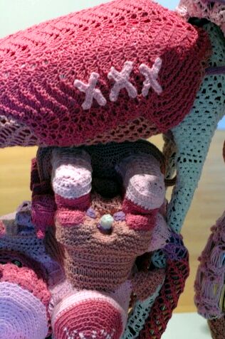 pink knitted motorcycle