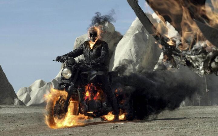 yamaha v max co stars with nic cage in ghost rider spirit of vengeance