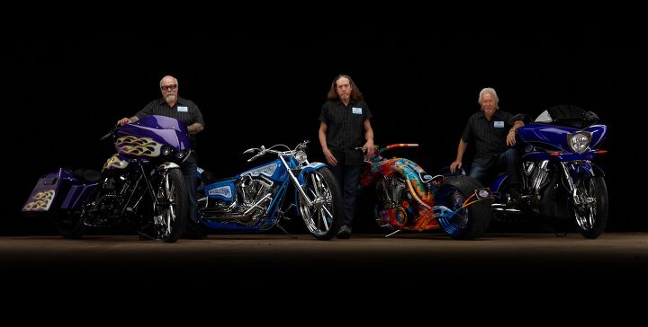 custom choppers for allstate insurance by ness perewitz fairless unveiled at bike