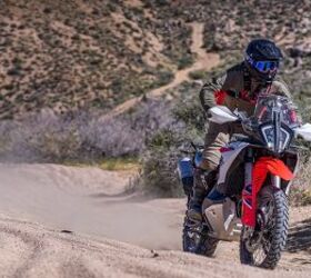 Ride adventure bikes in the Mojave Desert, and you're going to find sand. Photo by Rob Dabney.