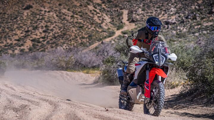 Ride adventure bikes in the Mojave Desert, and you're going to find sand. Photo by Rob Dabney.