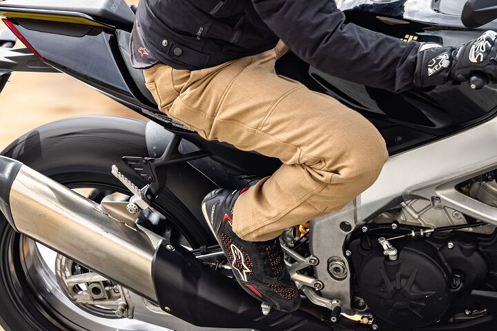 You don't appreciate how nice it is to be able to move your lower body around freely until your previous riding pants don't let you anymore. The Davis riding pants have given me back my full range of motion on the bike. Photo: Evans Brasfield