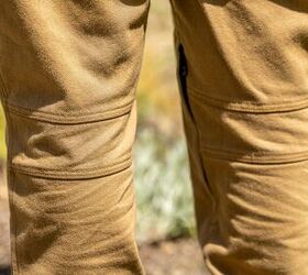 The extra seams behind the knee accommodate the extra curvature that make these pants comfortable in the riding position. Photo: Evans Brasfield