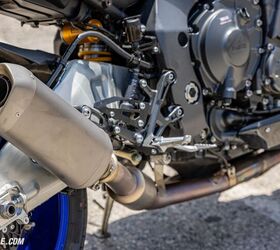 The Leo Vince midpipe mated to the OEM Yamaha silencer gives the MT-10 just the right amount of bark without being obnoxious.