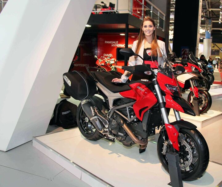 ducati expands to argentina assembly plant in brazil now fully operational, The Ducati Hyperstrada at the Salon Internacional del Automovil de Buenos Aires