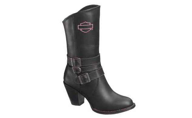 new harley davidson pink label boot supports breast cancer awareness