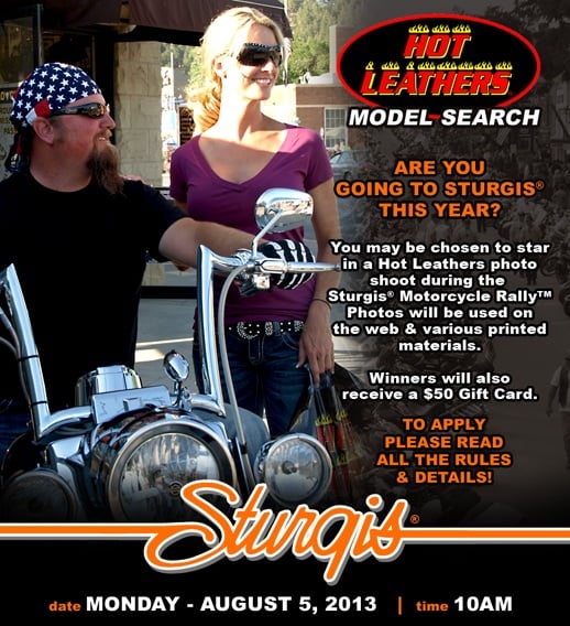 hot leathers sturgis model search