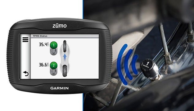 garmin introduces zumo 390lm gps navigator with tire pressure monitor compatibility