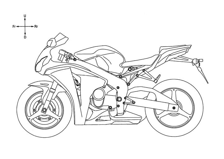 honda v4 superbike engine revealed in patent documents, We cleaned up the dashed lines and arrows from the diagram revealing Honda used the 2011 CBR1000RR as a template for the sketches Note how the crankcase is higher than that on the CBR1000RR s I 4 engine This is to accommodate the V 4 engine s deep oil pan