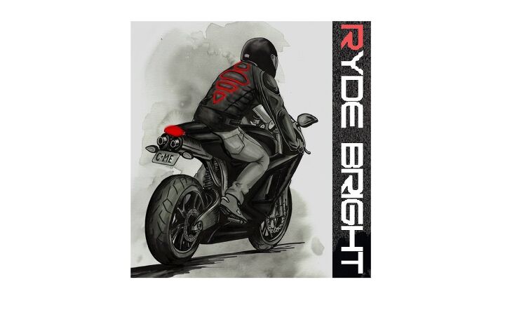 ryde bright begins fundraising for development of intelligent wireless motorcycle, Artist s rendering of Ryde Bright brake signal