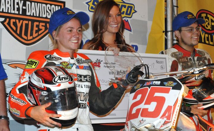 shayna texter looks towards 2014 sacramento mile, Shayna Texter has been used to winning in the Pro Singles support class but she acknowledges her goals are a bit more modest this year in the premier AMA Grand National class