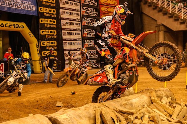 webb wins salt lake city endurocross, Taddy Blazusiak kept the points chase close with back to back second place finishes