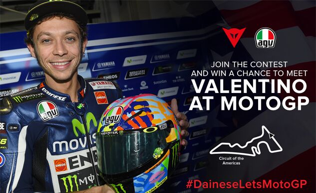 enter the dainese agv contest for a chance to party with valentino rossi