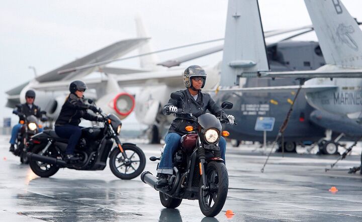 harley davidson offers free riding academy to all u s military, Tamika Whitfield member of the U S Air Force from Charleston S C rides as Harley Davidson announced it is offering free Riding Academy to all current and former U S Military Mic Smith AP Images for Harley Davidson